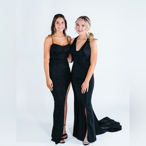 Left Black Sparkly Windsor Dress